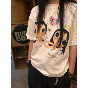 Áo Thun Tay Ngắn in Họa Tiết Hoạt Hình Mùa Hè Cho Nữ Dáng Rộng Thoải Mái Phong Cách Harajuku Chất Liệu Cotton Thường Ngày