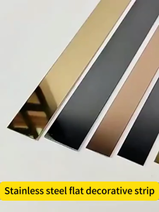 3M Stainless Steel Flat Decorative Lines Self-adhesive Wall Sticker TV Background Wall Edge Strip