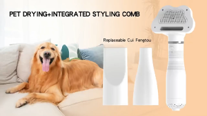2-in-1 pet hair dryer cat hot air cleaning all-in-one drying comb dog knot pulling hair comb one click hair removal