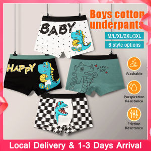 4Pcs Boys Underwear Cotton Seluar Dalam Budak Lelaki Kids Boxer Boys Panties Dinosaur Print Design Teenager Boy Briefs for Children Seluar Dalam Budak Lelaki 男孩内裤