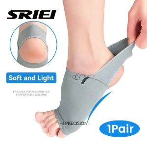 SRIEI 1 Pair Arch Support Sleeve Orthotic Insoles Pads Soft Elastic Gel Cushioned Pad Fabric Arch Socks for Flat Foot Pain Relief Plantar Fasciitis