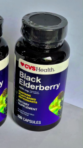 Thực phẩm bổ sung Quả Cơm Cháy CVS Health Black Elderberry 100 capsules chống oxy hóa mạnh mẽ của Mỹ