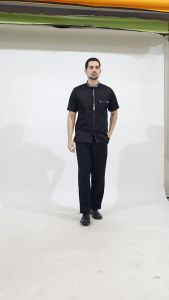 Baju Koko Hitam Pria Lengan Pendek Dewasa Kemko Muslim Premium Taqwa Bordir Ukuran M L XL XXL Toyobo