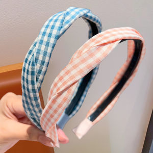 Dây Đai Đầu Không Trượt Thoải Mái Hình Ô Caro Cho Bé Gái