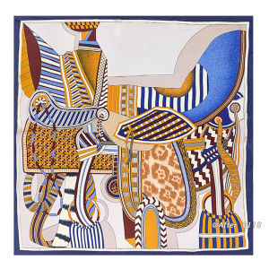 Nordic Simple Stripe Silk Scarf Womens 70cm Square Shawl Shoulder Wrap Hangzhou Silk Mulberry Silk Scarf Versatile Fashion Accessory