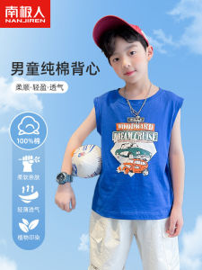 Childrens Summer Thin Cotton Vest Boys Sleeveless T-Shirt Pure Cotton Outerwear Babys Crossbar Summer Clothes