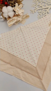 Organic Jaqurd Napkin Baby Bib 1เซท3ผืน ผ้ากันเปื้อนเด็กอ่อน ผ้ากันเปื้อน ผ้าพันคอเด็ก (100% Organic cotton)(I1047)
