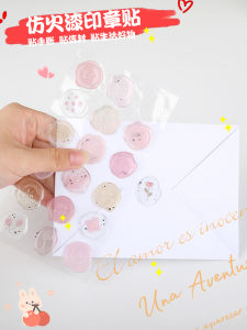 Japanese Style Fire Seal Stamp Stickers Accountant Labels Heat Activated 3D INS Guka Girl Student Tagging Papers