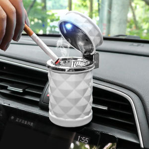 Car-Mounted Creative Hanging Ashtray Multi-Functional Covered Automobile Cigarette Holder Night Light Vehicle Accessories