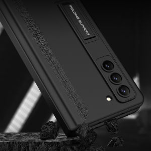 Hidden Pen Holder Z Fold 3 4 5 6 Matte Case Cover Magnetic Hinge Full Protection Samsung Z Fold 6 Casing Shockproof Durable Hard PC Phone Case with Tempered Glass Screen Protector