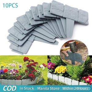 10pcs/25cm Local warehouse. Plastic fence guardrail gardening fence foldable splicing imitation stone fence