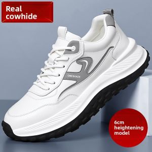 GNAI | Mens Leather Hiking Shoes with Cushioning and Height Increase