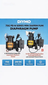 75 GPD N SERIES MINI DIAPHRAGM - RO BOOSTER WATER PRESSURE PUMP - RO SELF-PRIMING/SUCTION WATER PUMP - 24 VDC - 220V POWER ADAPTOR - 1/4 INCLUSE HOSE 1M - 1/4 QUICK CONNECT FITTINGS