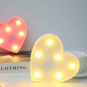 1pc LED Letter Love Heart Lights Proposal Marriage Romantic Confession Scene Atmosphere Decoration Shaped Lights