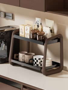 MEIZHUFU | Dust-proof Storage Rack for Cups and Seasonings Dual-layer