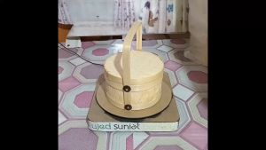 Wadah Makanan dari Anyaman Bambu Model Rantang Bulat Diameter 20 cm