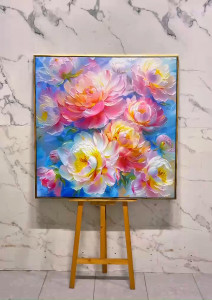 Tranh Hoa Mẫu Kiêu Sa Đơn Cao Quý Tranh Canvas Tranh Tráng Gương Tranh Trang Trí Phòng Khách