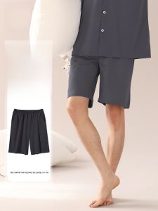Miiow | Lightweight Cotton Silk Shorts Pajama Pants For Men Summer Breathable Casual Home Wear Walking Pants Simple Design Youth Size