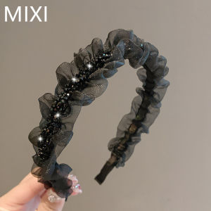 Elegant Black Twisted Braid Crystal Hairband Fashionable Versatile Lightweight Luxury Hair Clip for Face Washing Hairband