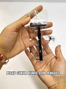 ( BISA COD ) PROMO PISAU SILET ALAT KEROKAN CUKUR KUMIS DAN JENGGOT MANUAL 2 MATA PISAU MURAH
