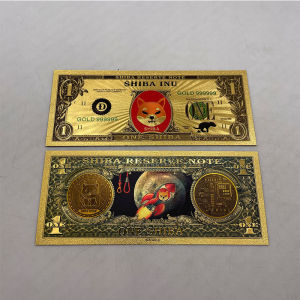 Koleksi Gold Foil Shiba Inu SHIB Coin Crypto Koin Kripto Fisik
