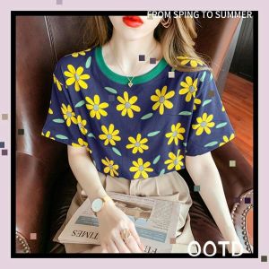 SQShop คอลเลคชั่นแนะนำ เสื้อลายดอกแฟชั่นผู้หญิง งานสวย ผ้านิ่ม ใส่สบาย ดีไซน์ดี รุ่นนี้สกรีนลายดอกทานตะวันงานดีมาก สงกรานต์นี้ใครยังไม่มีต้องห้ามพลาด สั่งด่วนๆเลย