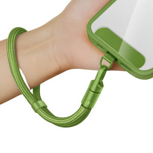 Japanese Style Short Length Polyester Recycled Mobile Phone Lanyard Wrist Strap Anti-Loss Rope Phone Chain Accessory