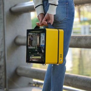 Mechanic Master C24 Sugar Cube Air&TypeC Version Portable Mini Desktop Chassis ITX Computer Case with Tempered Glass