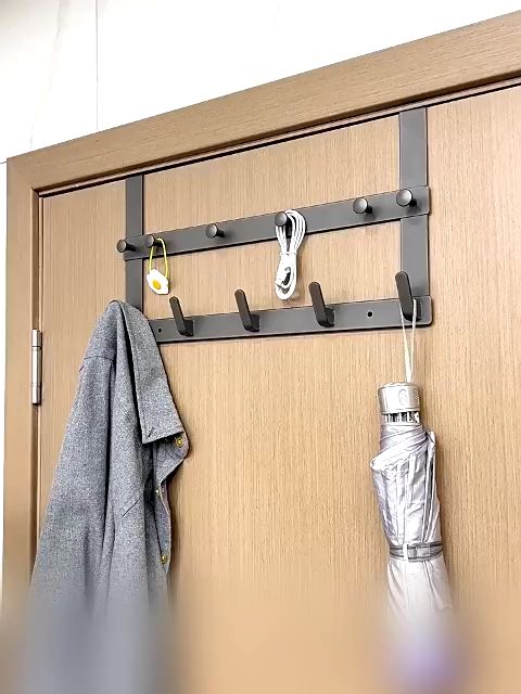 Double-deck Door Rear Hook Stainless Steel Punch Free Wall