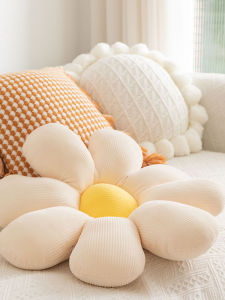 Manyue Home Nordic Instagram Style Flowers Couch Pillow White Accessible Luxury Internet Celebrity Pillow Cover Headboard Cushion without Core