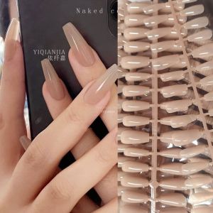Sweet Nude Pink Cat Eye 30pcs French Drill Long Nail Art Stickers Versatile Christmas Leopard Print Pre-made Nail Chips