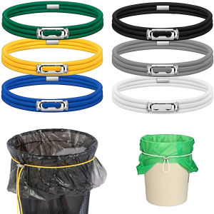 6Pcs Adjustable Trash Can Elastic Rubber Bands Colorful Bands Garbage Bag Buckle Litter Box Bands Kitchen Multifunctional