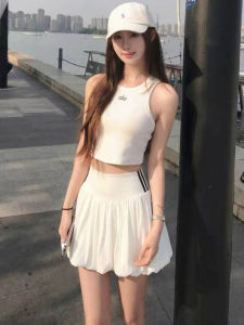 YIFANSHI | Chân Váy Tennis A-Line Đùi Cao Chống Xem Thấu