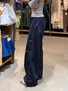 YIFANSHI | Dark Blue Quick Dry Work Cargo Pants Loose Straight Wide Leg Sportswear
