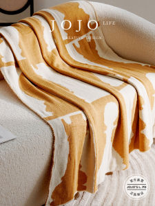 Luxurious Sofa Cover Blanket for Nap Time Lightweight Knitted Acrylic Throw Blanket Nordic Style Stripe Pattern Universal Use