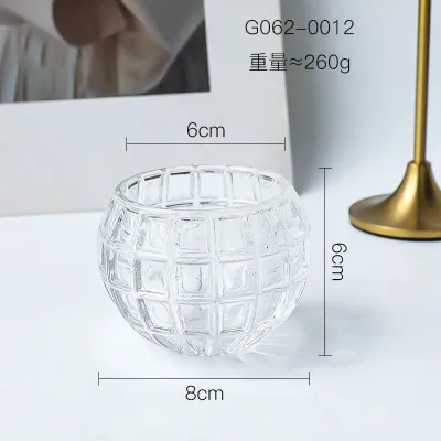 Classic Embossed Thickened Glass Crystal Tealight Scented Candle Holder Home Decoration