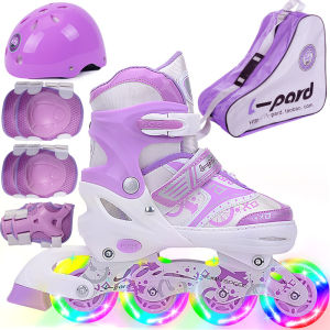 Jaguar 2025 New Adjustable Roller Skates Complete Set for Beginners Childrens Inline Skates Professional Ice Skating Shoes