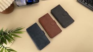 Ví Đựng Thẻ Không Dây Sạc Không Dây Chất Liệu Da PU Có Nắp Gập Từ Tính Ốp Lưng Điện Thoại Cho Samsung Galaxy S25 Ultra S24 S23