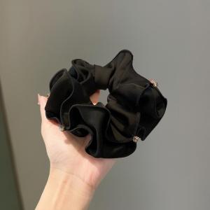 ริบบิ้นยางรัดผมสไตล์ใหม่พร้อมประดับเพชรสุดหรูหราสำหรับผู้หญิง เครื่องประดับผมสไตล์เกาหลี แฟชั่นฤดูใบไม้ผลิ 2024