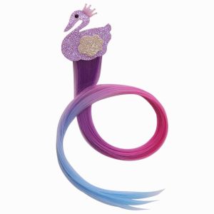 Spring Summer New Rainbow Braid Colorful Hair Accessories Women Children Cute Cartoon Fake Hair Edge Clip Fashionable Hair Decorations