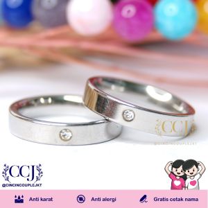 [GRATIS CETAK NAMA] Cincin Couple Titanium Anti Karat M43 | Cincin Pasangan | Cincin Hadiah | Cincin Lamaran | Cincin Tunangan | Aksesoris Pria Wanita