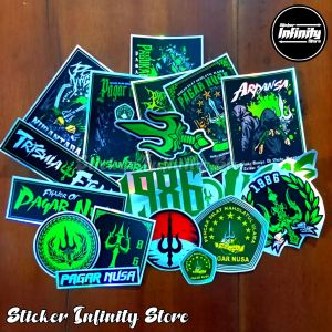 Stiker HOLOGRAM PN PAGARNUSA Pack Cutting Pola Desain Premium Tahan Air - 1 Pack Isi 18 Pcs