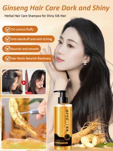 【7 Days Natural Black】Black Plant Extract Ginseng Essence Shampoo Essence Ginseng Shampoo Shiny Hair Repair Shampoo Scalp Care