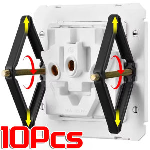 10PCS 86Type Cassette Repairer Dark Box Repair Screw Plug Switch Fixed Support Rod Adjustment Socket Box Repair Electrical Set Stainless Steel/Plastic