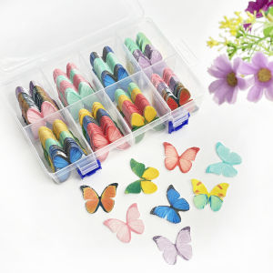 Pure Color Baking Cake Decoration Wafer Rice Paper Butterfly Hotel Cold Dish Arrangement Cocktail 3D Diy Ornament