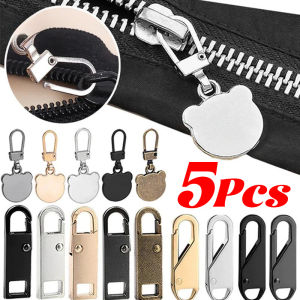 5Pcs Fashion Zipper Puller Universal Metal Zipper Head Detachable Zipper Slider for Luggage Purse Bags Clothes DIY Sewing Craft