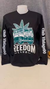 เสื้อยืดแขนยาวผู้ชาย รีดแขนวินเทจ เสื้อคอกลมผู้ชาย