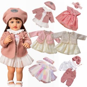 Cute Doll Clothes for 55cm 22inch Reborn Doll Baby Dolls Clothes Accessories Jumpsuit Dress Sweater DIY Toys for Girls Gifts