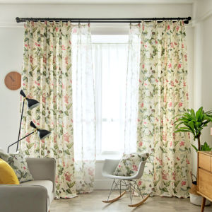 High-end Korean & American Cottage Style Light-blocking Cotton Linen Curtains