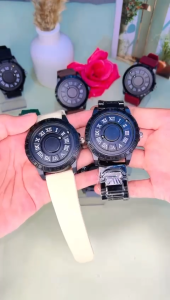 Jam Tangan Pria Rantai/Rubber Stainless Steel Desain Unik Angka Romawi Keren Anti Air